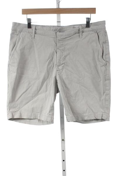 AG Adriano Goldschmied Mens Beige Chino Shorts 97.5% Cotton Size 36