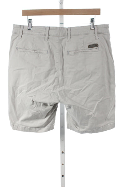 AG Adriano Goldschmied Mens Beige Chino Shorts 97.5% Cotton Size 36