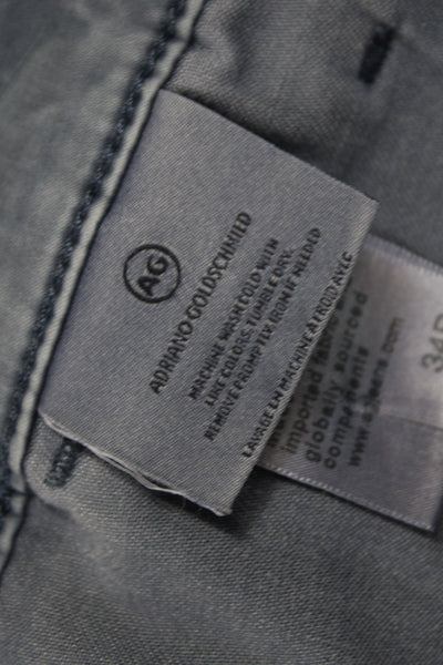 AG Adriano Goldschmied Mens Chino Shorts Dark Gray Polyester Size 34