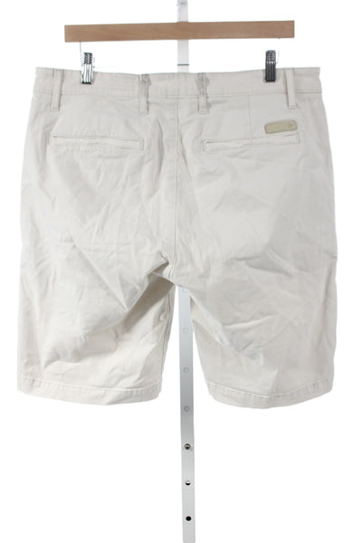 AG Adriano Goldschmied Mens Chino Shorts Dark Gray Polyester Size 34