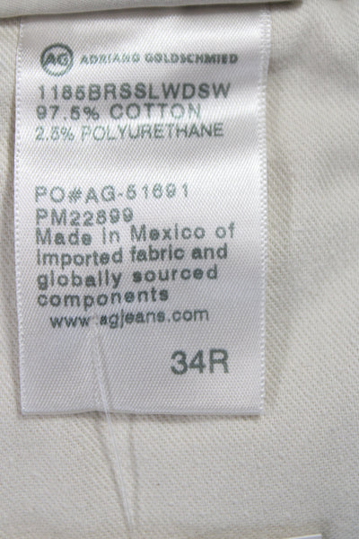 AG Adriano Goldschmied Mens Chino Shorts Beige Cotton Size 34