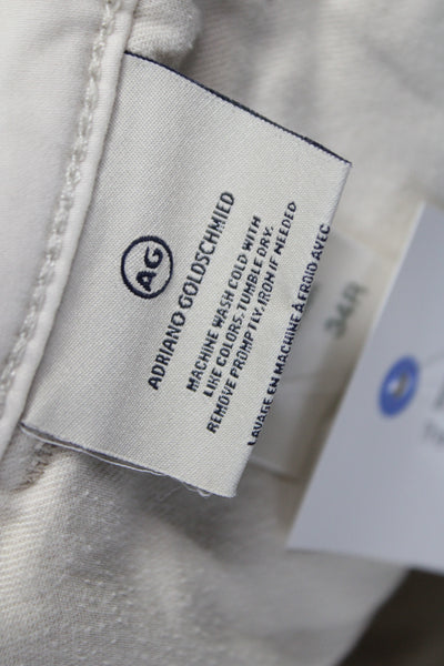 AG Adriano Goldschmied Mens Chino Shorts Beige Cotton Size 34
