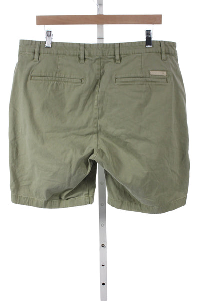 AG Adriano Goldschmied Mens Chino Shorts Green Size 36