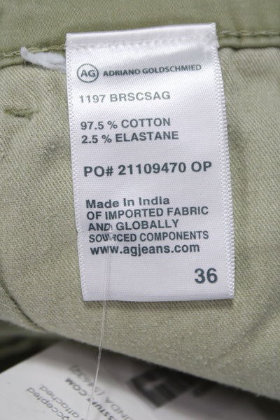 AG Adriano Goldschmied Mens Chino Shorts Green Size 36