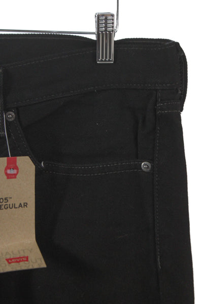 Levi Strauss & Co Mens Black Straight Jeans 100% Cotton Button Closure Size 34