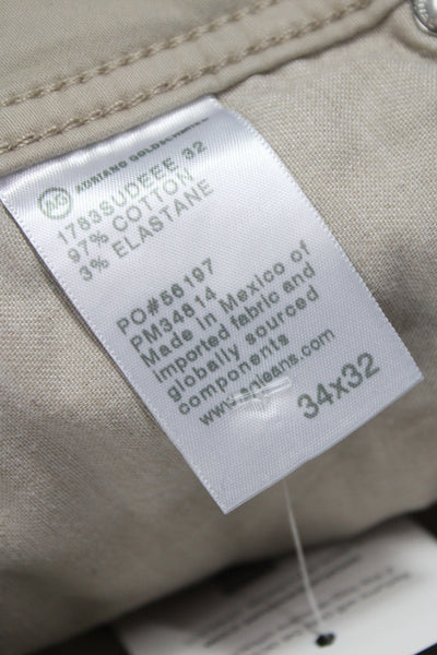 AG Adriano Goldschmied Mens Chino Khaki Pants Beige Button Fly Size 34
