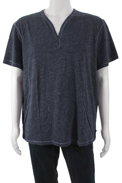 John Varvatos Star USA Mens Dark Blue V-Neck T-Shirt Short Sleeve Size 2XL