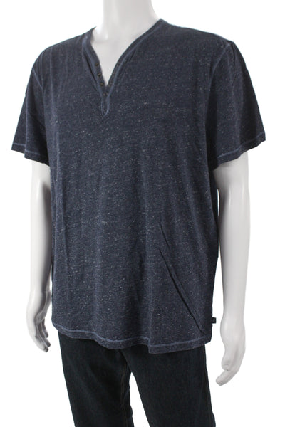 John Varvatos Star USA Mens Dark Blue V-Neck T-Shirt Short Sleeve Size 2XL