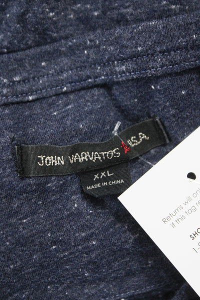 John Varvatos Star USA Mens Dark Blue V-Neck T-Shirt Short Sleeve Size 2XL