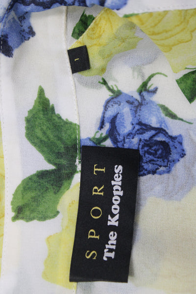 Sport The Kooples Womens White Floral Button Up Blouse Long Sleeve Size 1