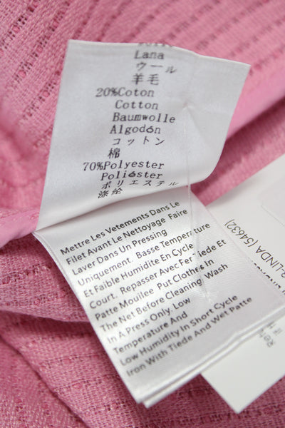 Interdee Womens Collared Button Pink Long Sleeve Jacket Classic Size M