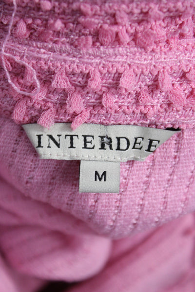 Interdee Womens Collared Button Pink Long Sleeve Jacket Classic Size M