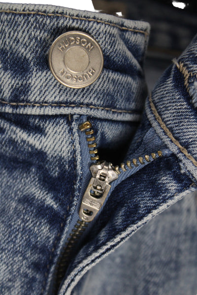 Hudson Womens Blue Wide Leg Jeans High Rise Button Fly 30 Inseam Size 23