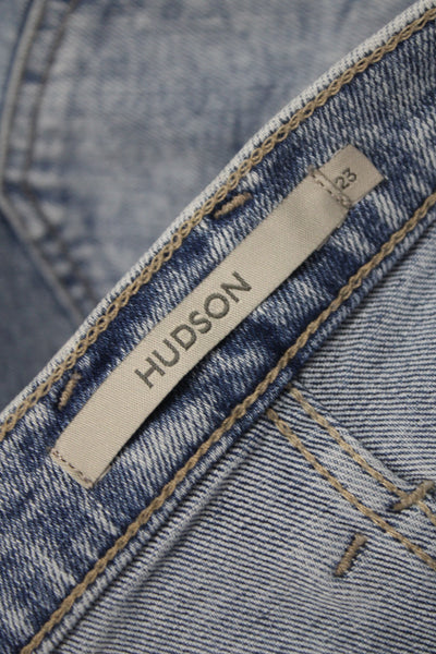 Hudson Womens Blue Wide Leg Jeans High Rise Button Fly 30 Inseam Size 23
