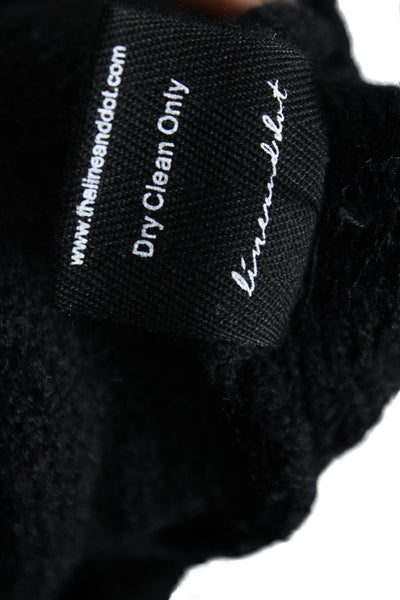 Line & Dot Unisex Cardigan Black Button Crew Neck Long Sleeve Size M