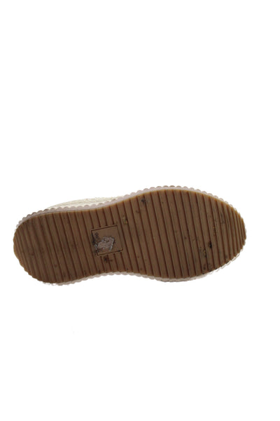 Dolce Vita Womens Knitted Suede Trim Platform Sneakers Shoes Beige Size 6.5