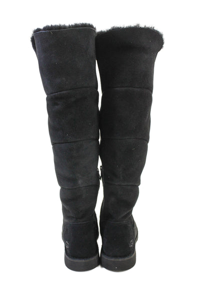 Ugg Womens Shearling Lined Suede Over Knee High Boots Shoes Black Size 8