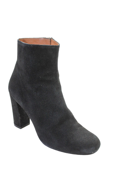 IRO Womens Suede Zip Detail Block Heels Ankle Boots Shoes Black Size 9