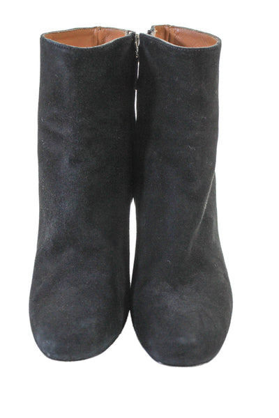 IRO Womens Suede Zip Detail Block Heels Ankle Boots Shoes Black Size 9