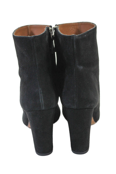 IRO Womens Suede Zip Detail Block Heels Ankle Boots Shoes Black Size 9