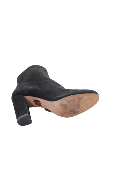 IRO Womens Suede Zip Detail Block Heels Ankle Boots Shoes Black Size 9
