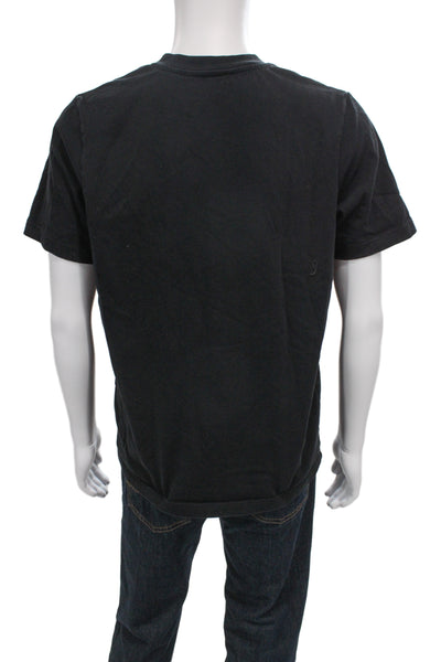 Casa Blanca Mens Black Organic Cotton Crewneck T-Shirt Designer Size M
