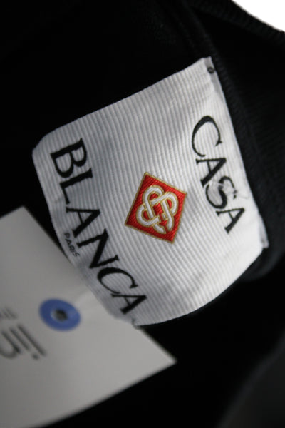 Casa Blanca Mens Black Organic Cotton Crewneck T-Shirt Designer Size M
