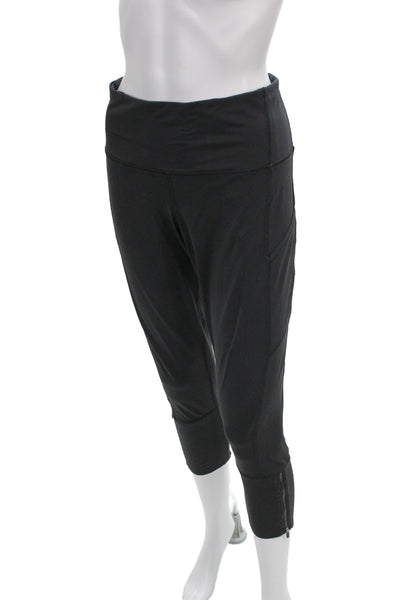 Lululemon Women Capri Cropped Leggings Black Zip Size 12