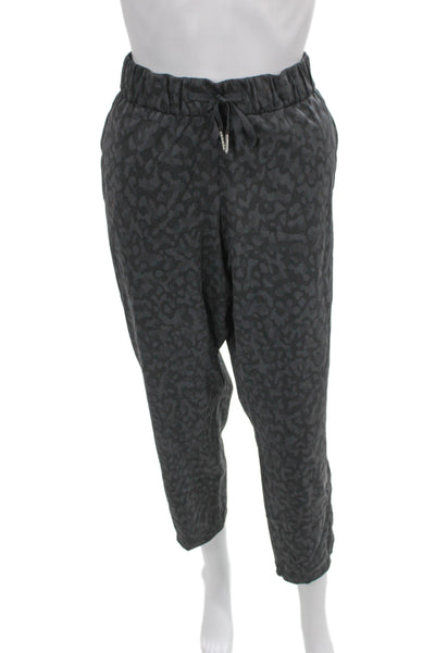Lululemon Unisex Dark Gray Animal Print Jogger Sweatpants Drawstring Size 10