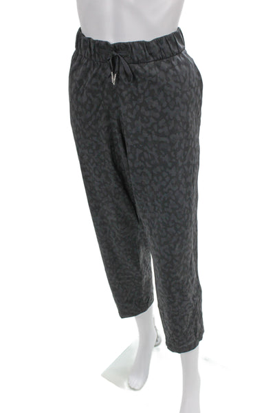 Lululemon Unisex Dark Gray Animal Print Jogger Sweatpants Drawstring Size 10