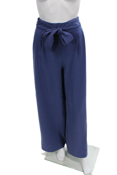 Lululemon Women Paperbag Dress Pants Blue Tie Waist Polyester Size 12