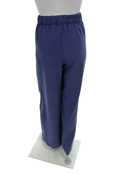 Lululemon Women Paperbag Dress Pants Blue Tie Waist Polyester Size 12
