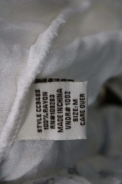 Vintage Havana Womens White Long Sleeve Romper Set Rayon Size S