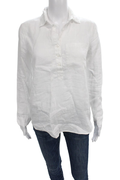 Saks Fifth Avenue Women Basic Collared Button-Up White Long Sleeve Size XS