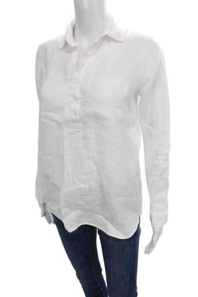 Saks Fifth Avenue Women Basic Collared Button-Up White Long Sleeve Size XS