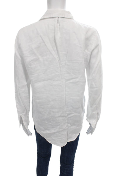 Saks Fifth Avenue Women Basic Collared Button-Up White Long Sleeve Size XS