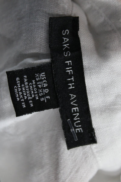 Saks Fifth Avenue Women Basic Collared Button-Up White Long Sleeve Size XS
