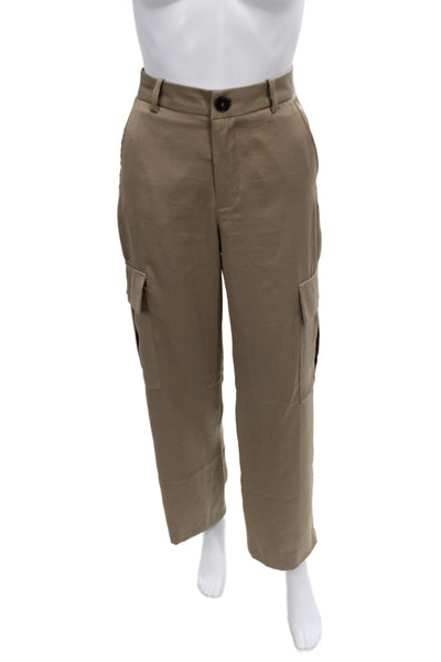 Zara Unisex Cargo Cropped Beige Pants Size XS