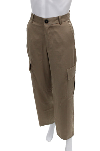 Zara Unisex Cargo Cropped Beige Pants Size XS