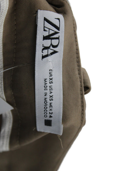 Zara Unisex Cargo Cropped Beige Pants Size XS