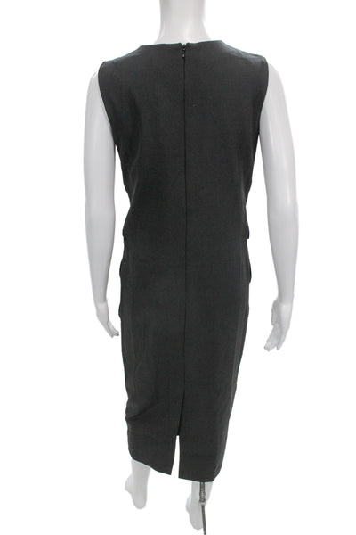Hyacinth House Women Sheath Dress Black Sleeveless Round Neck Button Size XS