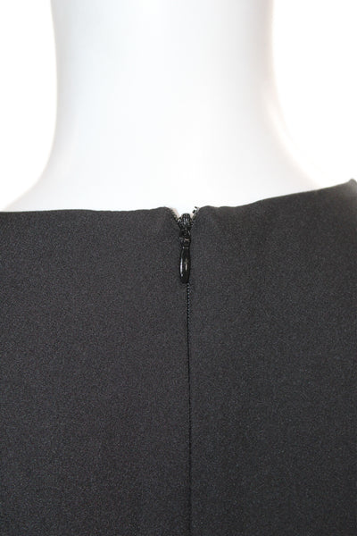 Hyacinth House Women Sheath Dress Black Sleeveless Round Neck Button Size XS
