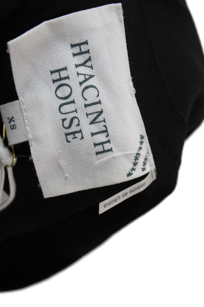 Hyacinth House Women Sheath Dress Black Sleeveless Round Neck Button Size XS