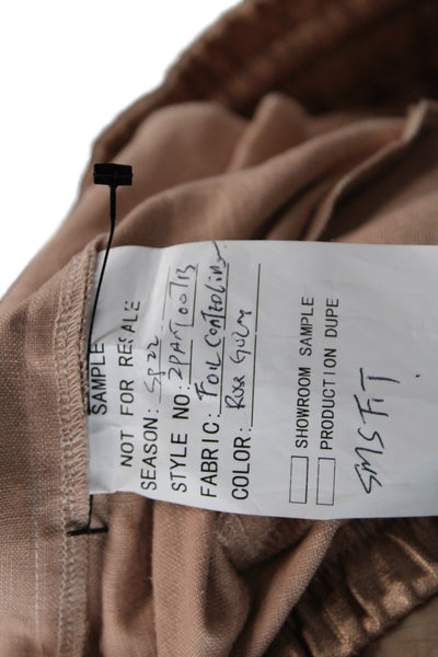 A.L.C. Womens Jogger Windbreaker Pants Brown Foil Cotton Drawstring Size M