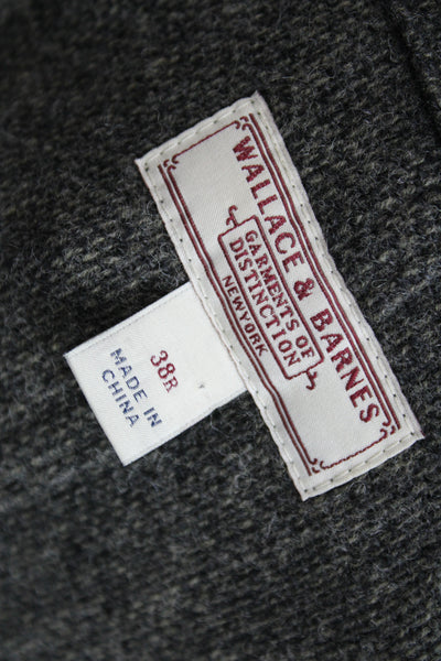Wallace & Barnes Mens Gray Wool Sport Coat Collared Button Size 38