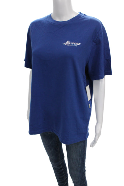 Aime Leon Dore Mens Blue Crew Neck Cotton T Shirt Short Sleeve Designer Size S