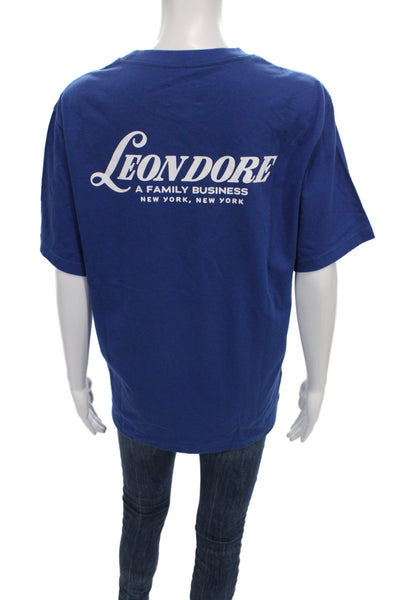 Aime Leon Dore Mens Blue Crew Neck Cotton T Shirt Short Sleeve Designer Size S