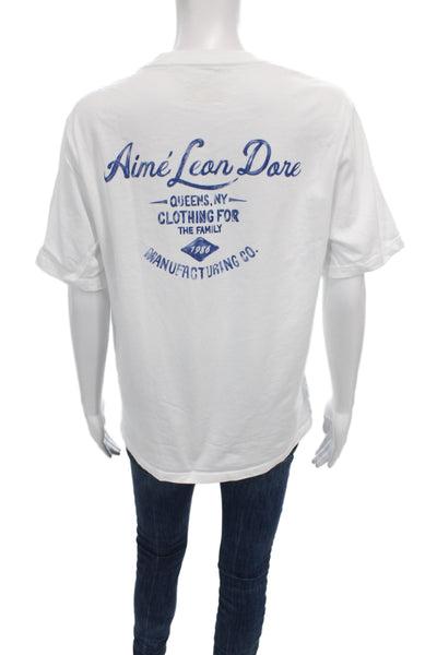 Aime Leon Dore Unisex White Graphic Crew Neck Cotton Short Sleeve Tee Size S