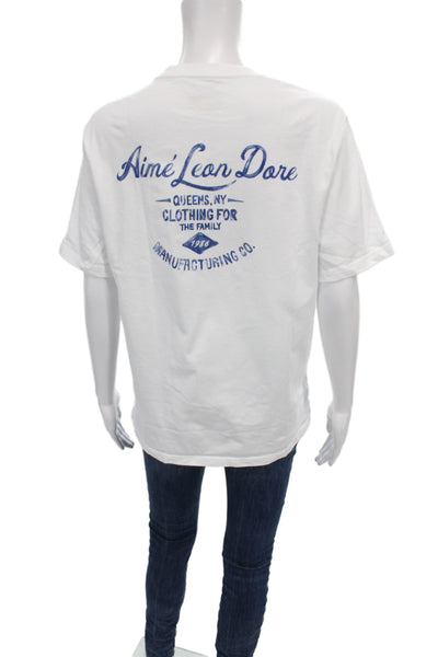 Aime Leon Dore Unisex White Cotton Graphic Tee Size S