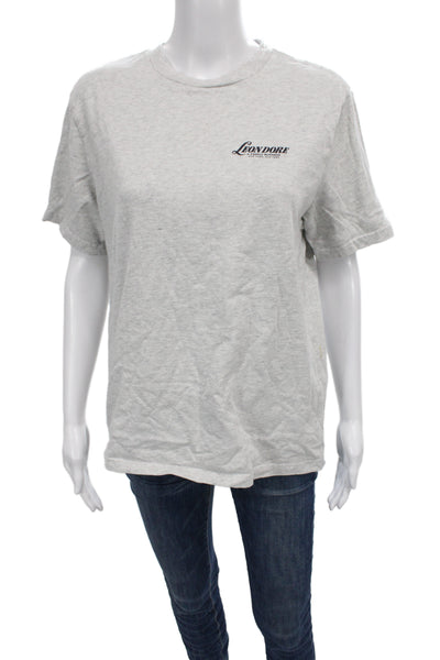 Aime Leon Dore Mens Gray Cotton Crew Neck Short Sleeve T-Shirt Designer Size S